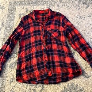 Gap Red & Blue Plaid Button-Up Shirt, size medium, flannel